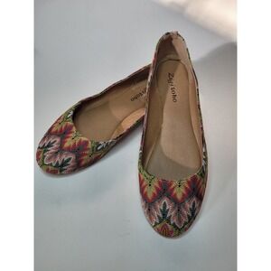 Zigi Soho, Women's Shoes Sz 7.5 Ballet Flat Slip On, Colorful, Boho Peacock